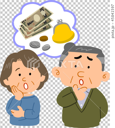 Senior couple's trouble of money Senior couple's trouble of money 45841597