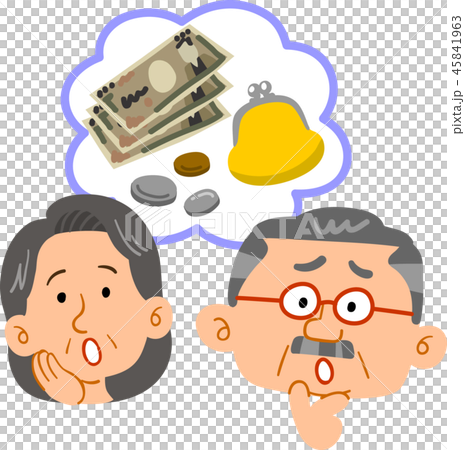 Senior couple's money trouble face expression 45841963
