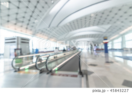 Airport blur background interior people traveler 45843227