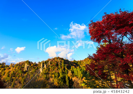 立羽田の景の紅葉と夕景 【大分県中津市裏耶馬渓】 立羽田の景の紅葉と夕景 【大分県中津市裏耶馬渓】 45843242