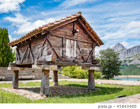 Wooden Horreo, typical rural construction in Spain 45843400