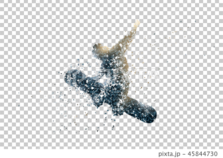 Pointillism style snowboard jump silhouette, PNG background transparent Pointillism style snowboard jump silhouette, PNG background transparent 45844730
