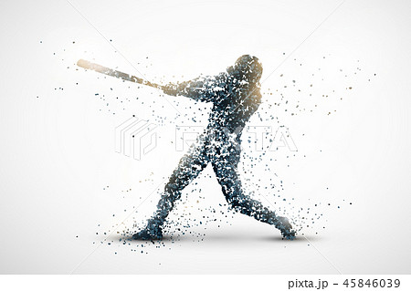 Baseball Abstract Silhouette 1 Vector Ver のイラスト素材