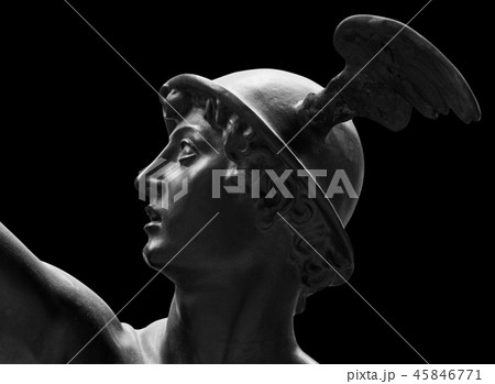 Ancient statue of the antique god of commerce, merchants and travelers Hermes - Mercury . He is 45846771