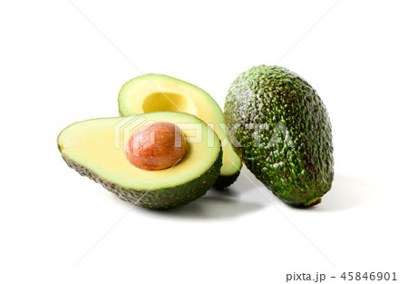 Fresh avocado. Sliced avocado fruit isolated  45846901