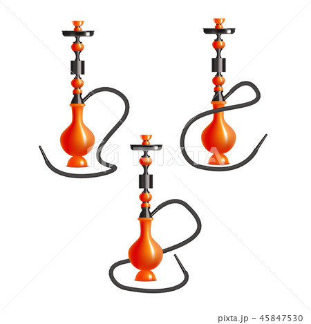 Realistic 3d Detailed Traditional Hookah with Smoking Pipe Set. Vector 45847530