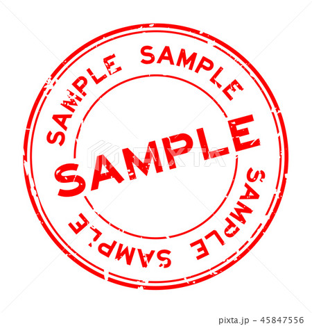 Grunge red sample word round rubber seal stamp 45847556