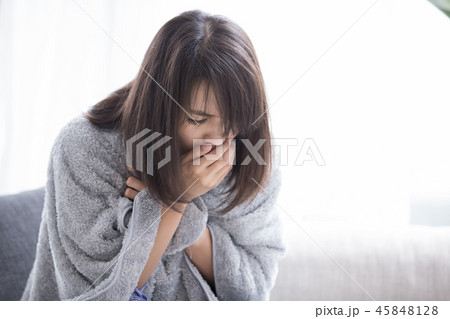 woman sick and cough woman sick and cough 45848128