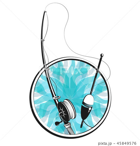 Fishing rod and float symbol Fishing rod and float symbol 45849576