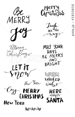 Set of Christmas lettering handwritten Set of Christmas lettering handwritten 45850656