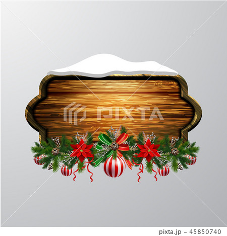 Vector wooden christmas board Vector wooden christmas board 45850740