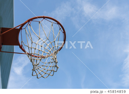 Basketball hoop and bright sky. Basketball hoop and bright sky. 45854859