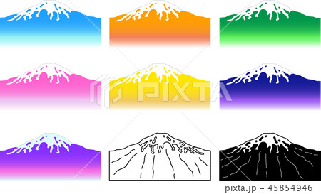 富士山 背景素材 年賀状素材 イラストのイラスト素材