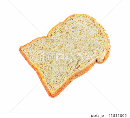 Whole wheat bread on white background 45855006
