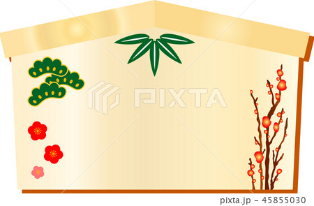 絵馬　年賀状素材　イラスト 45855030