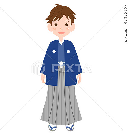 着物6 男性 袴のイラスト素材