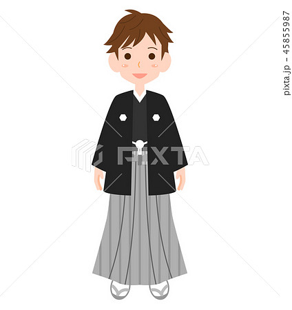 着物7 男性 袴のイラスト素材