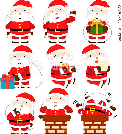 サンタクロース かわいい クリスマス 12月のイラスト素材 45856122