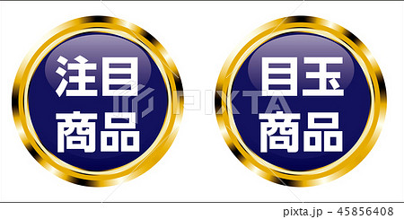 注目商品・目玉商品の販促用アイコン メタリック|紺 注目商品・目玉商品の販促用アイコン メタリック|紺 45856408