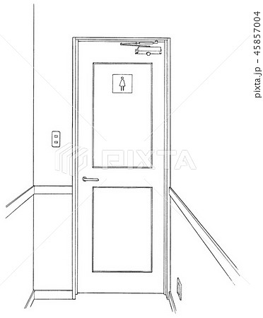 漫画風ペン画イラスト 店舗 トイレのイラスト素材 45857004 Pixta