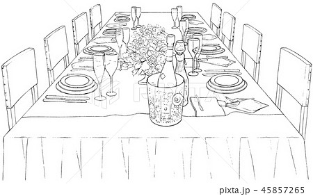 漫画風ペン画イラスト　西洋風 45857265