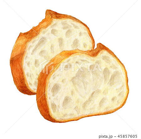 パン フランスパンスライス 水彩のイラスト素材 45857605 Pixta