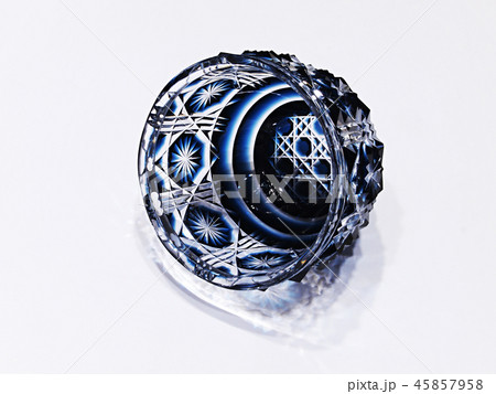 薩摩切子 おちょこ カットグラス 藍色 薩摩切子 おちょこ カットグラス 藍色 45857958