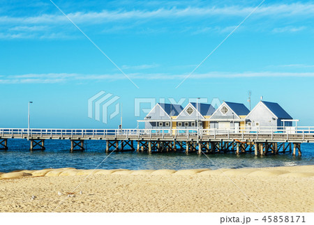 Famous wooden Busselton jetty in Western Australia Famous wooden Busselton jetty in Western Australia 45858171