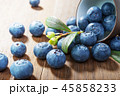 Blueberries  on rustic  wooden background 45858233