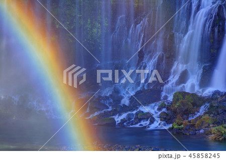 白糸の滝と虹 45858245