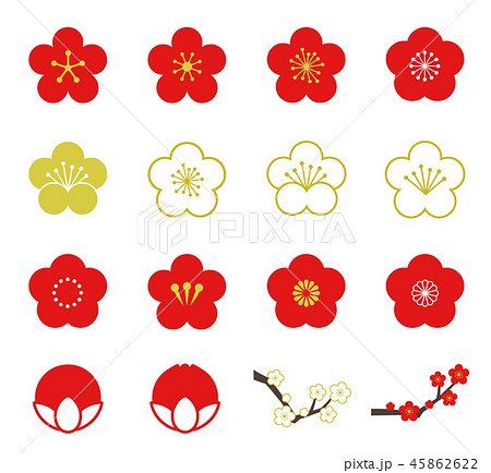 梅の花 アイコンセットのイラスト素材 45862622 Pixta