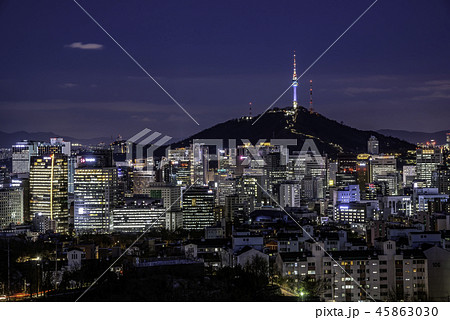 ソウル 夜景 高層ビル 45863030