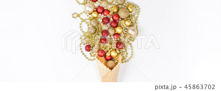 New Year or Christmas decorative flat lay 45863702