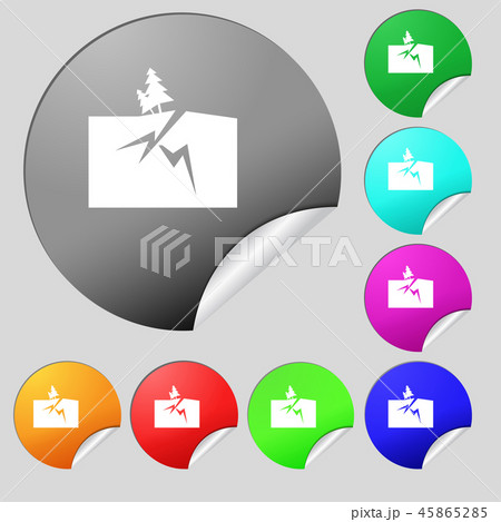 Property insurance icon sign. Set of eight multi c Property insurance icon sign. Set of eight multi c 45865285