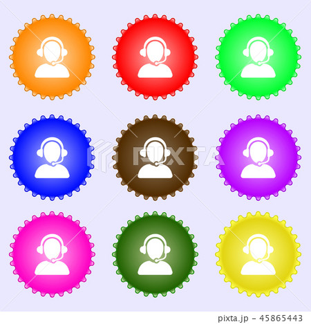 Customer support icon sign. Big set of colorful, d 45865443