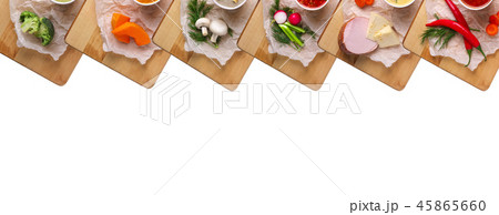 Variety of ingredients for cream soups 45865660