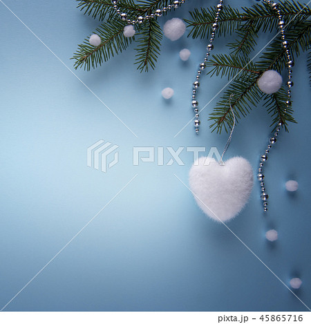 Square Christmas decor background with copy space 45865716