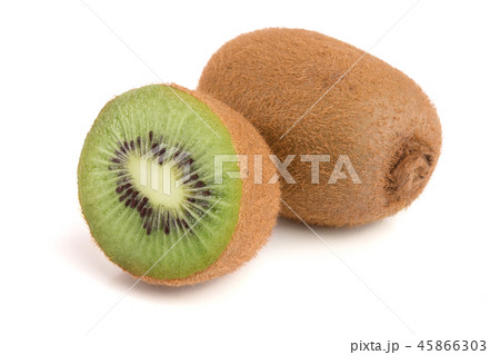 Kiwi fruit isolated on white background, macro 45866303