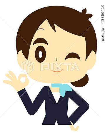 フライトアテンダント Ca キャビンアテンダント スチュワーデス 客室乗務員 ポーズセットのイラスト素材 45866410 Pixta