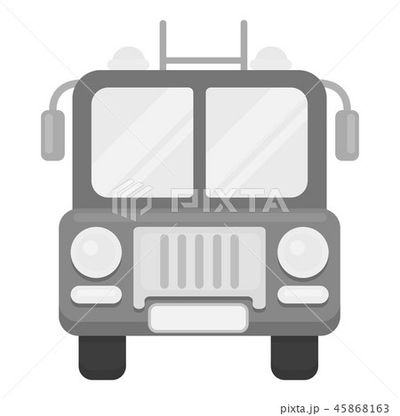 Fire truck icon monochrome. Single silhouette fire equipment icon from the big fire Department 45868163