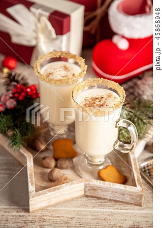 Traditional eggnog for Christmas 45868948
