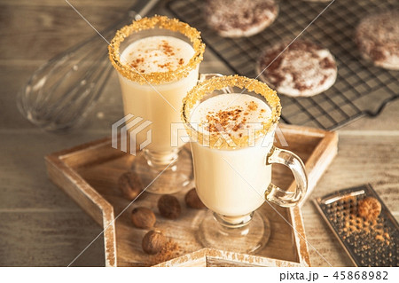 Traditional eggnog for Christmas 45868982