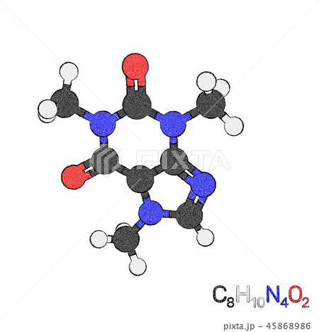 Caffeine model molecule. Isolated on white 45868986