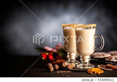 Traditional eggnog for Christmas 45869011