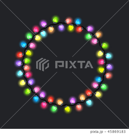 Circle of glowing light bulbs 45869183