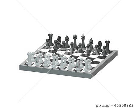 Chess board with figures. Isolated on white Chess board with figures. Isolated on white 45869333