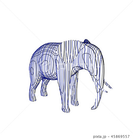 Abstract striped elephant. Isolated on white  45869557