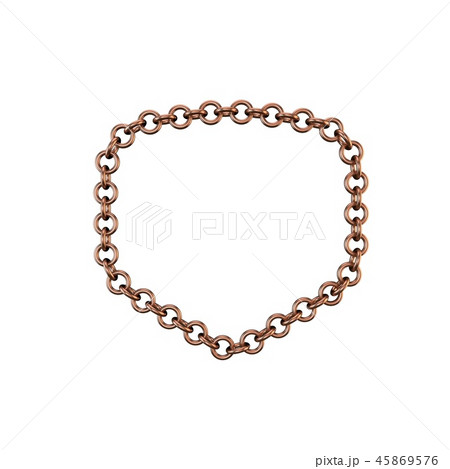 Copper chain. Isolated on white background. 45869576