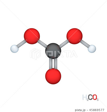 Carbonic acid model molecule. Isolated on white Carbonic acid model molecule. Isolated on white 45869577