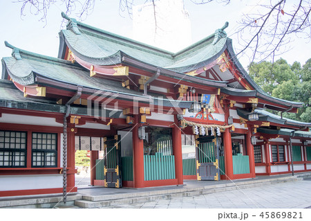東京都 千代田区永田町 山王日枝神社 神門 東京都 千代田区永田町 山王日枝神社 神門 45869821